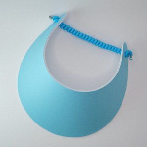 Women Sun Visor Hat, No Headache Foam, Light Blue, Pool, Golf, Trip